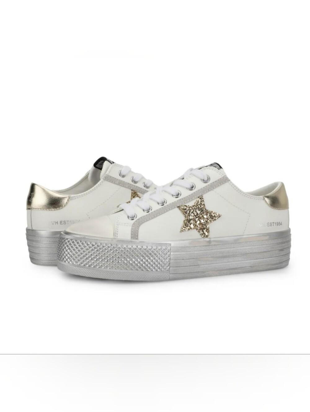 Vintage Havana "Amaze 9" White/Gold Glitter Size 9 - Picture 3 of 8